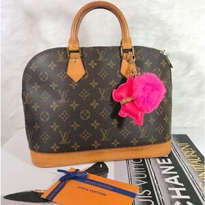 Cute Leather French bulldog Puppy key chain PINK